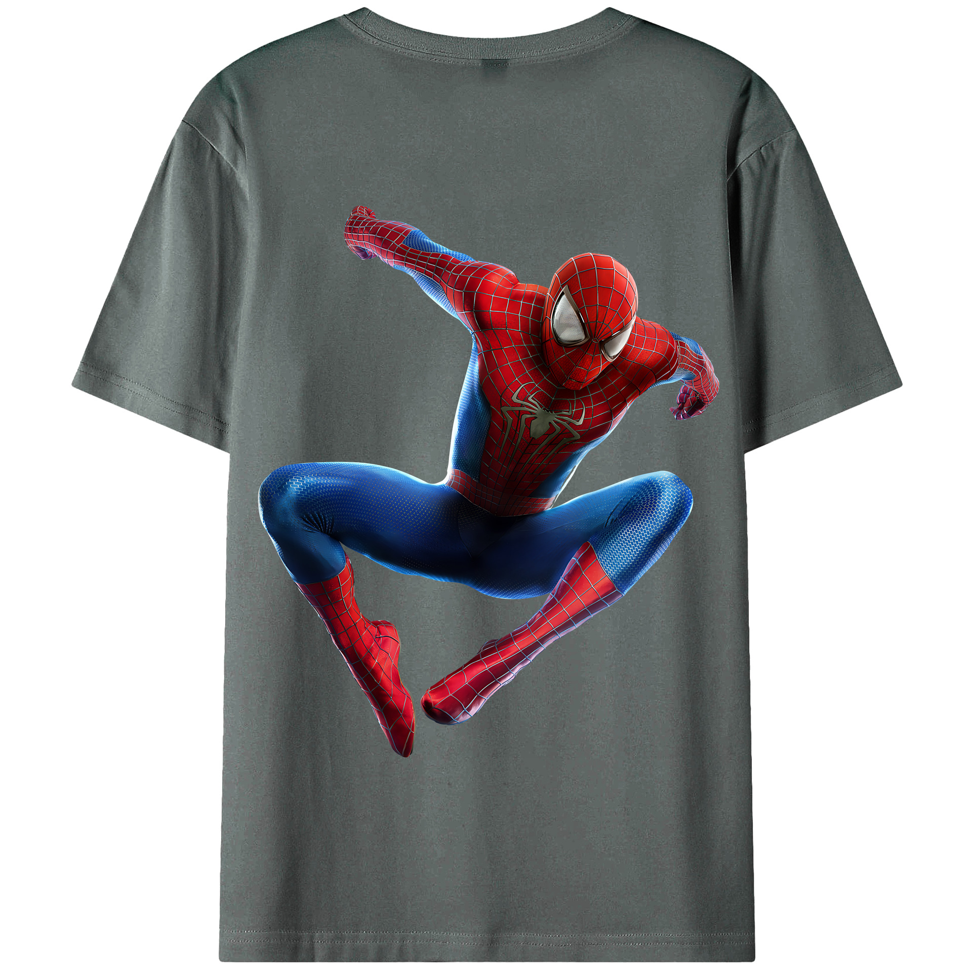 （画像用） Spider Man スパイダーマン 綿100％半袖Tシャツ（背面プリント）